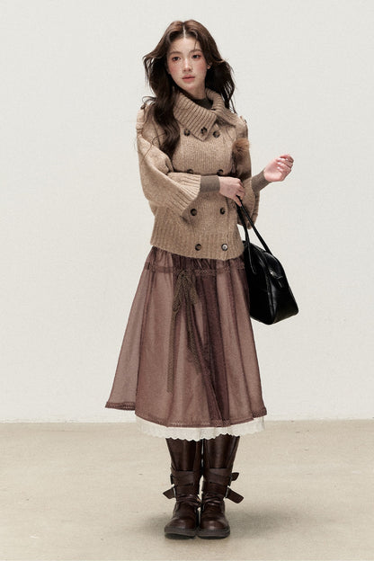 Double-Breasted Knit Jacket
