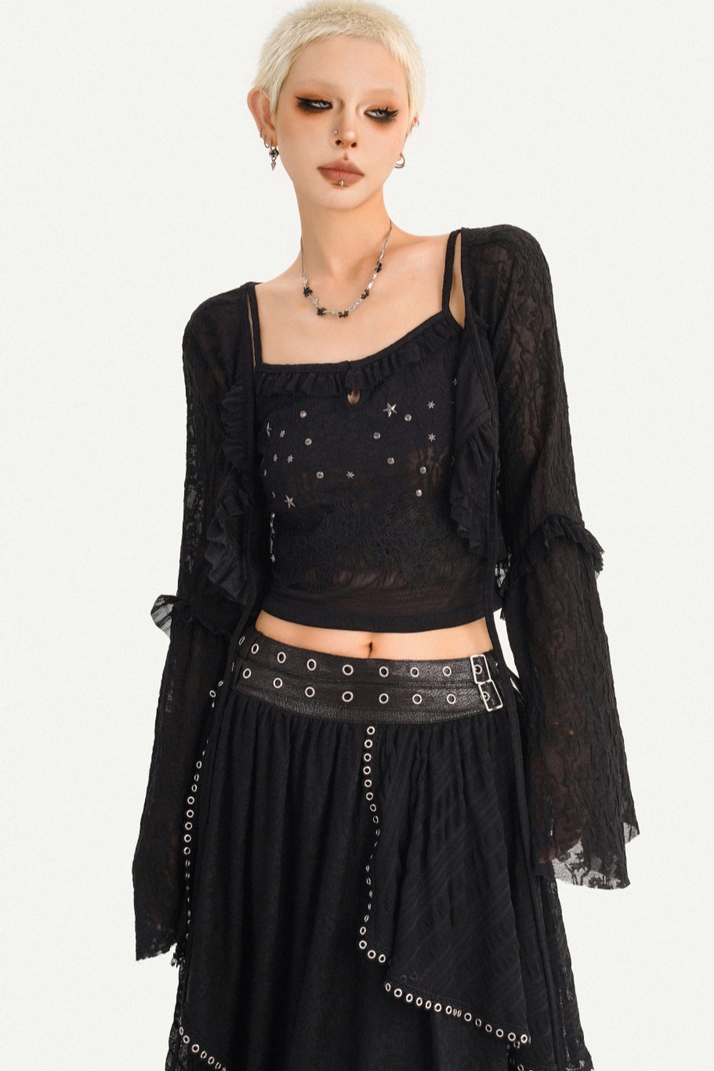 Schwarze schmale Strickjacke