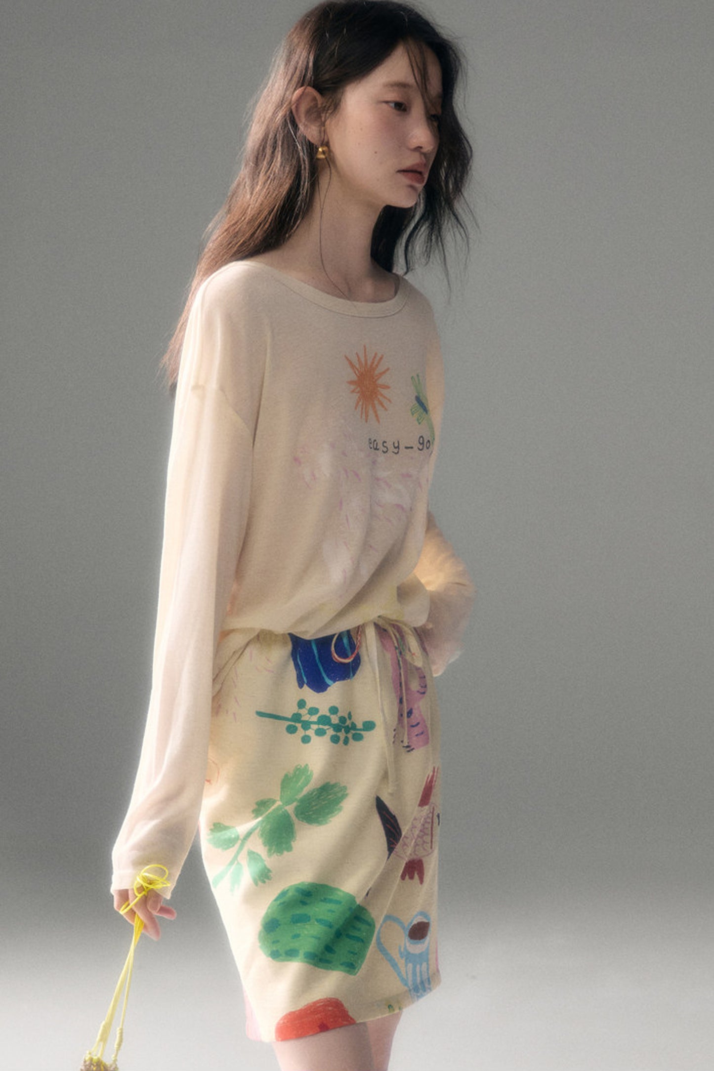 Fruit and Vegetable Print Skirt
