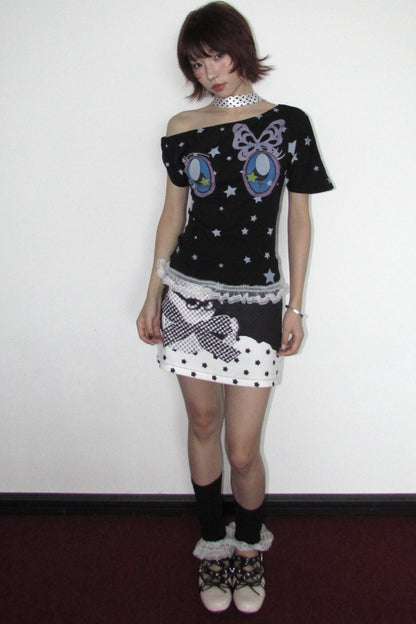 Butterfly Star Off-Shoulder Top