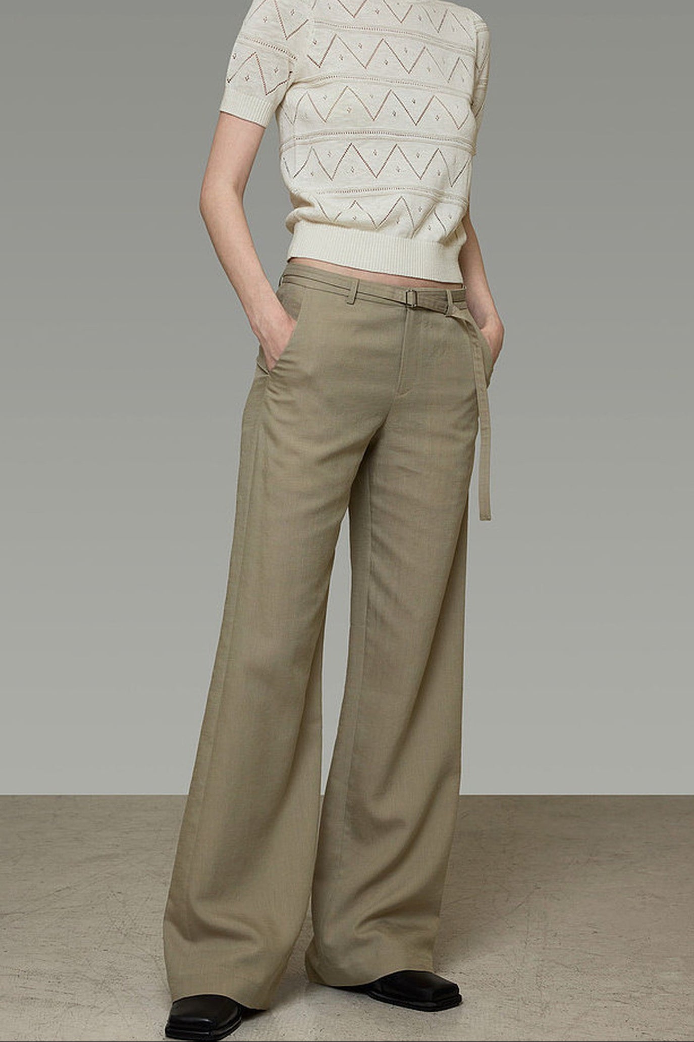 High-Waisted Casual Pants