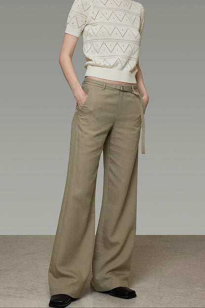 High-Waisted Casual Pants