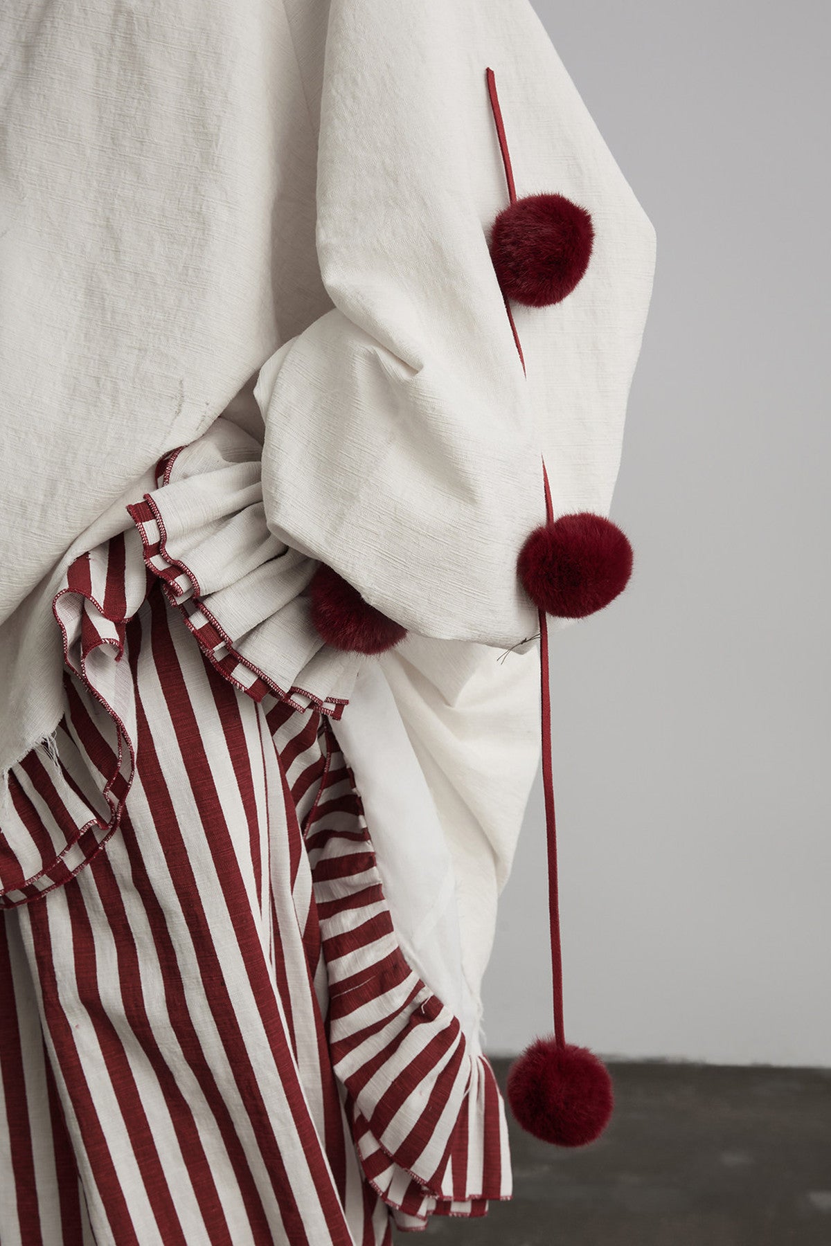 Quirky Clown-Style Red White Striped Shirt