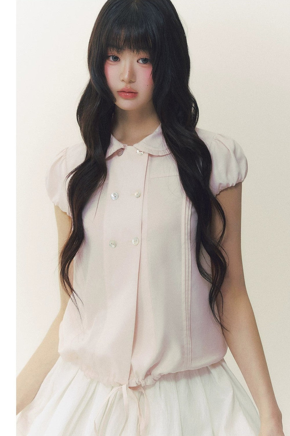 Retro Slimming Short Sleeve Blouse