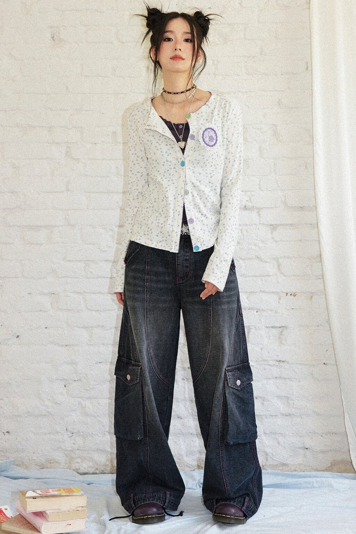 Floral Long Sleeve Knit Cardigan Top