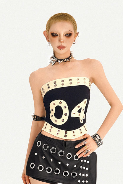 Studded Leather Tube Top