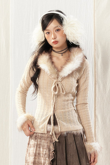 울 칼라 브이넥 니트 스웨터