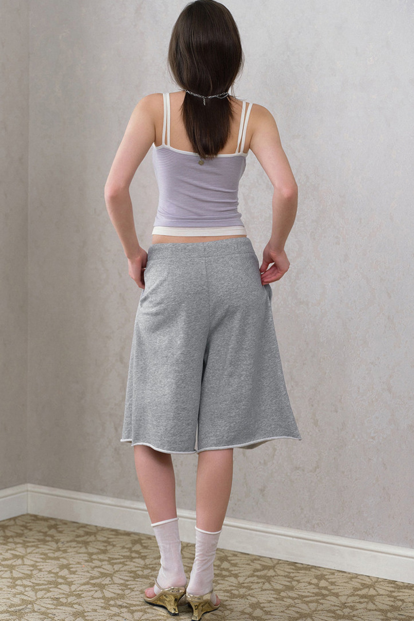 Loose Knit Drawstring Shorts