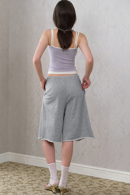 Loose Knit Drawstring Shorts