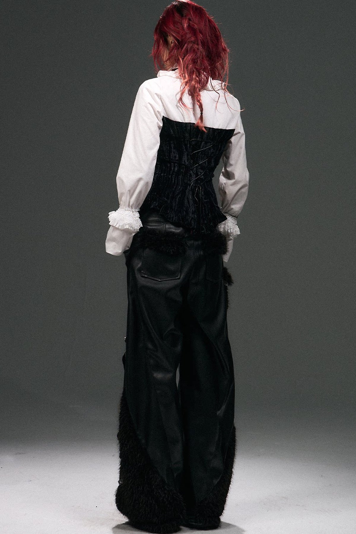 Retro Punk Velvet Bell Sleeve Shirt