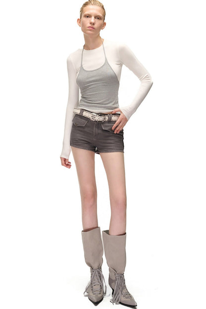 Color-Blocking Layered-Look Long-Sleeve T-shirt