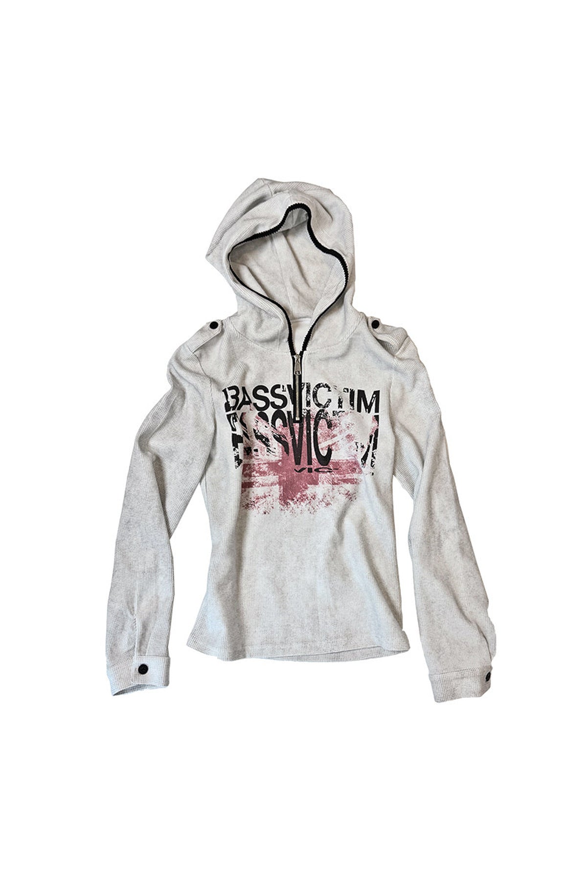 Waffle Distressed Band Flag Hoodie