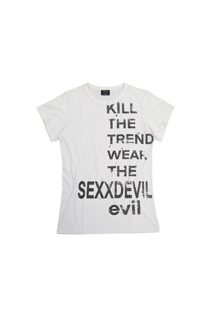 Tee-shirt blanc à manches courtes avec slogan imprimé