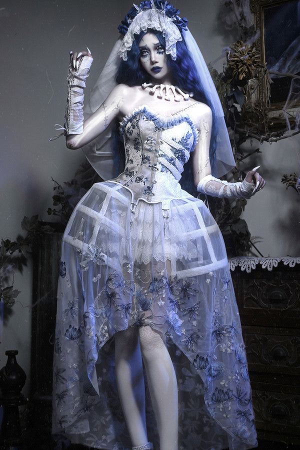 Gothic Ribbed Corset Suspender Set-Up