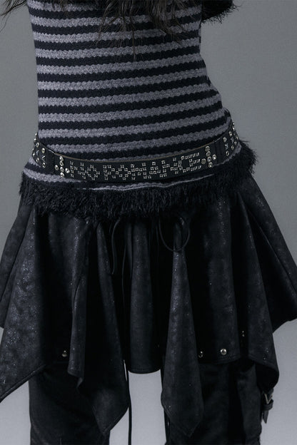 Diamond-Encrusted Genuine Leather Belt