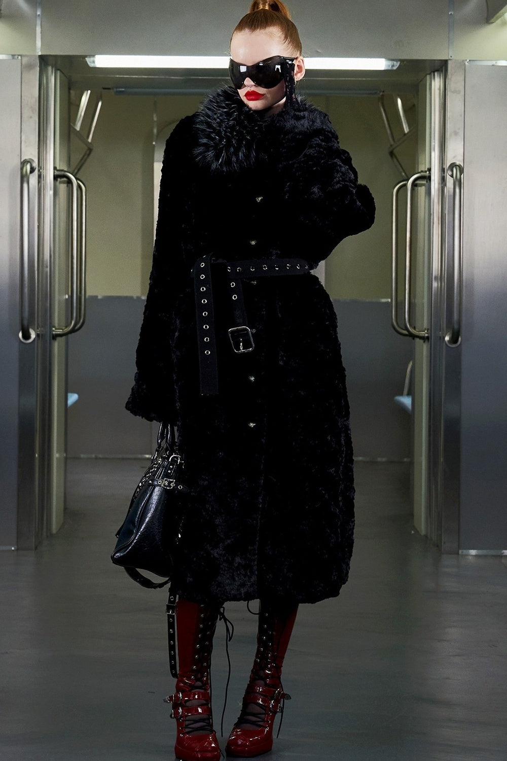Faux Fur Patchwork Coat