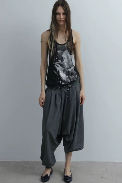 Retro Knit Harem Pants