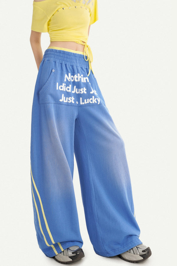 Retro Blue Contrast Sweatpants