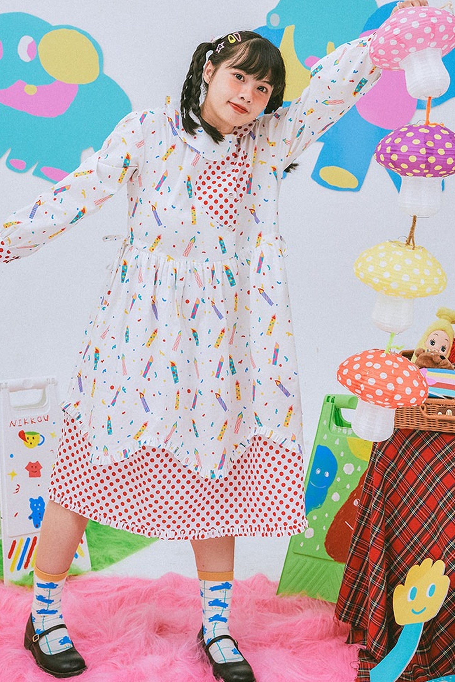 Candle Print Dress