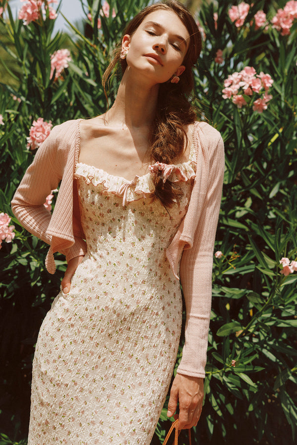High-Waisted Fishtail Floral Dress Set-Up