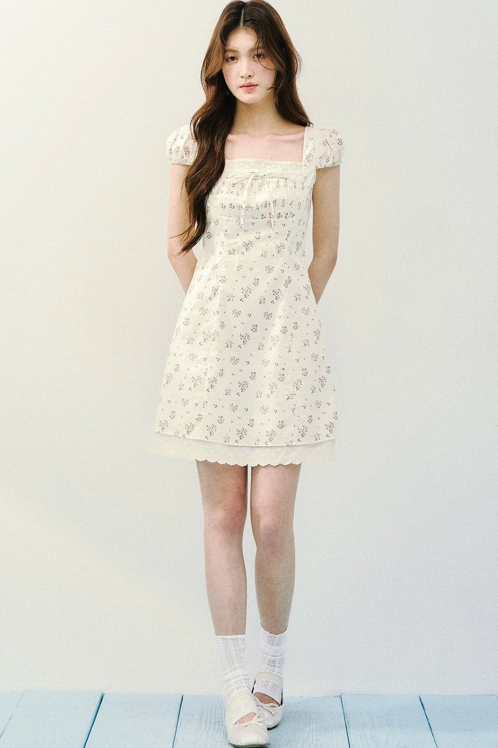 Floral Polka Dot A-Line Dress