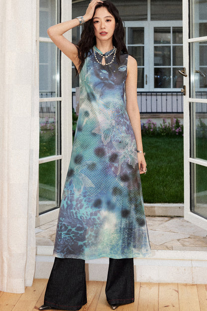 Spiritual Cat Mesh Leopard Dress