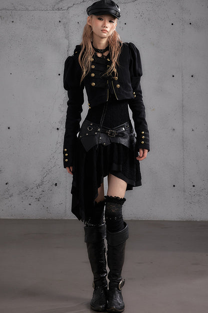 Napoleon Hooded Puff-Sleeve Sweatshirt