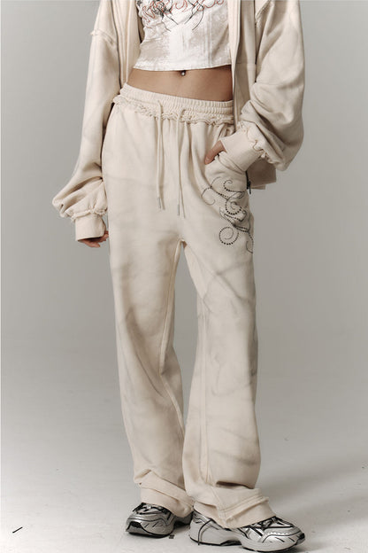 Dirty-Washed Vintage Loose Pants