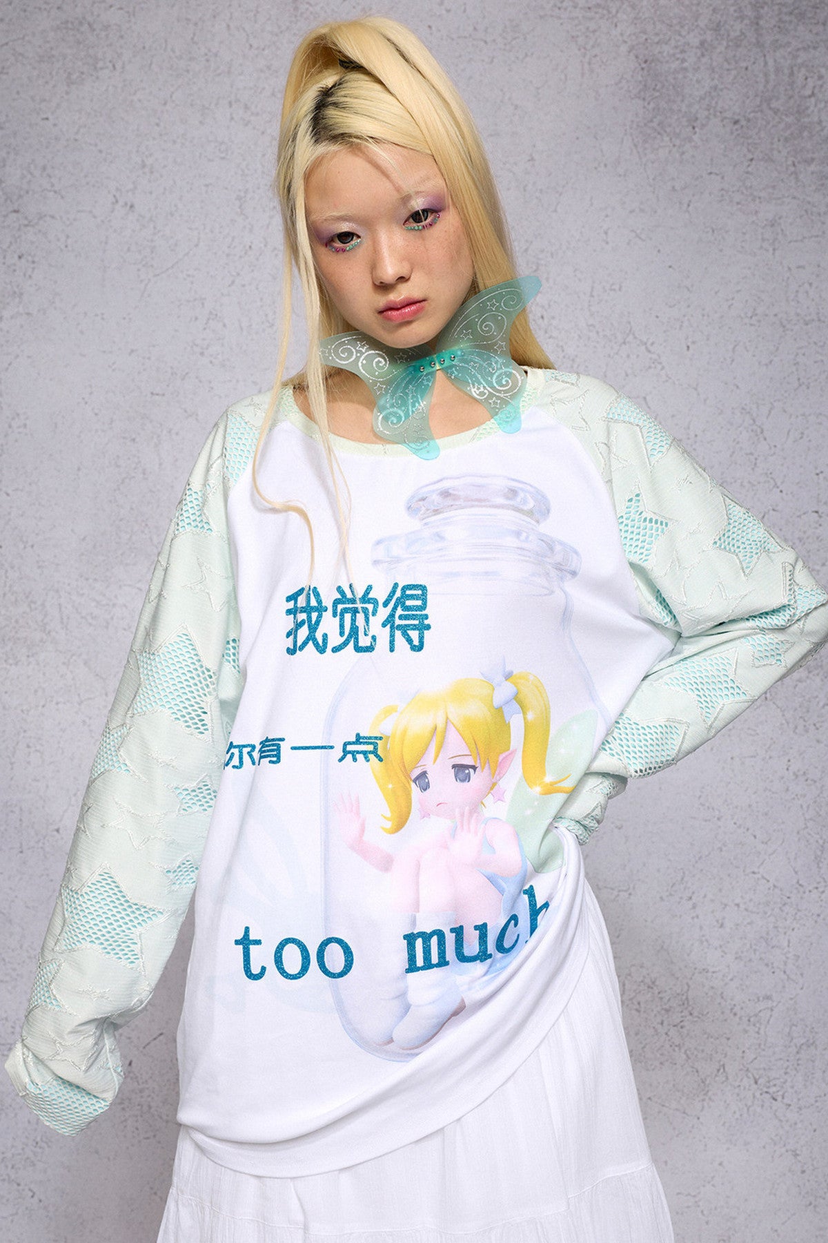 Girl Print Long-Sleeve Top
