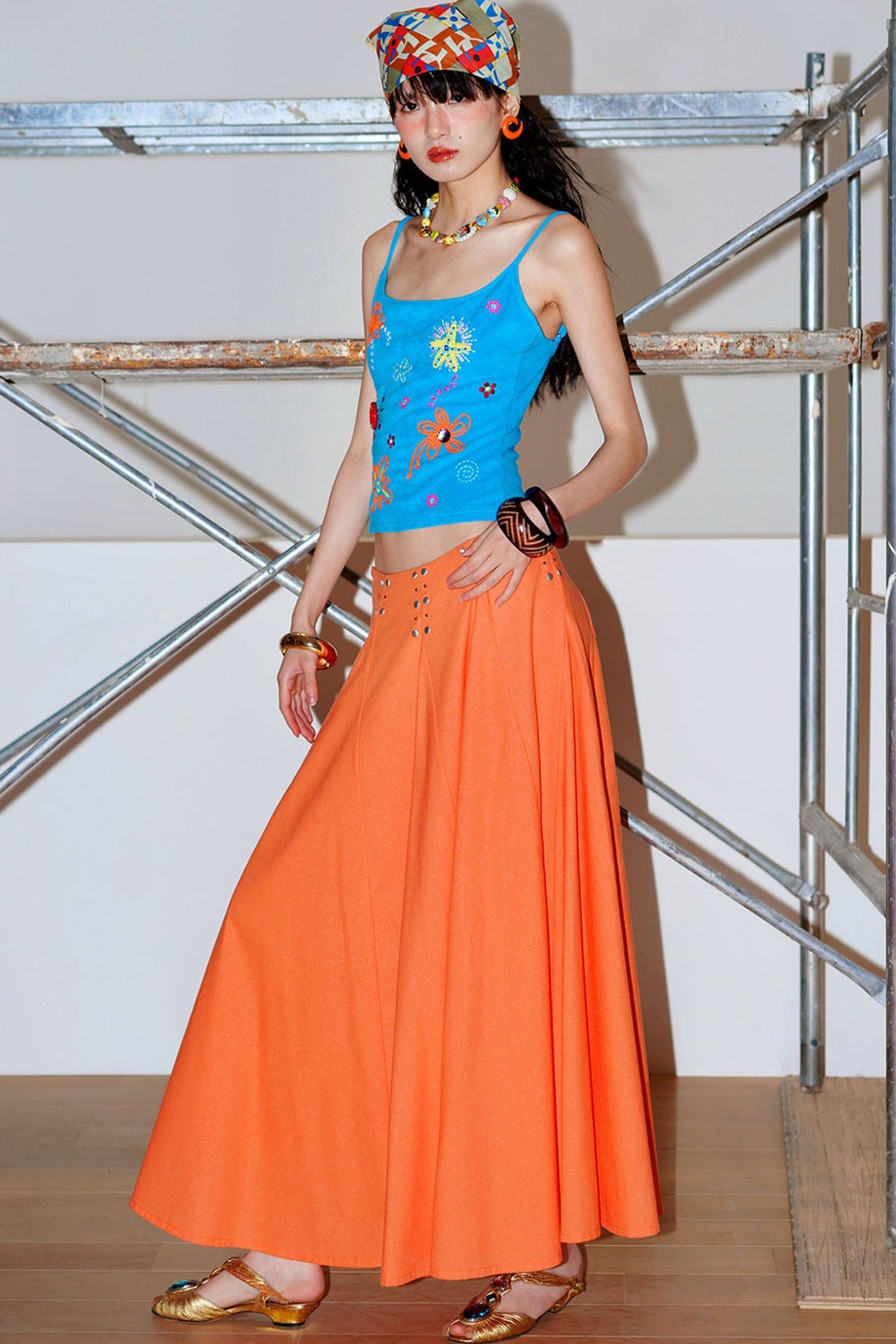 Rhinestone A-Line Skirt