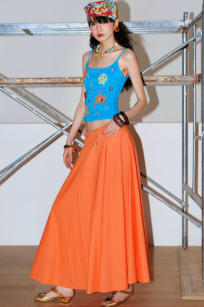 Rhinestone A-Line Skirt