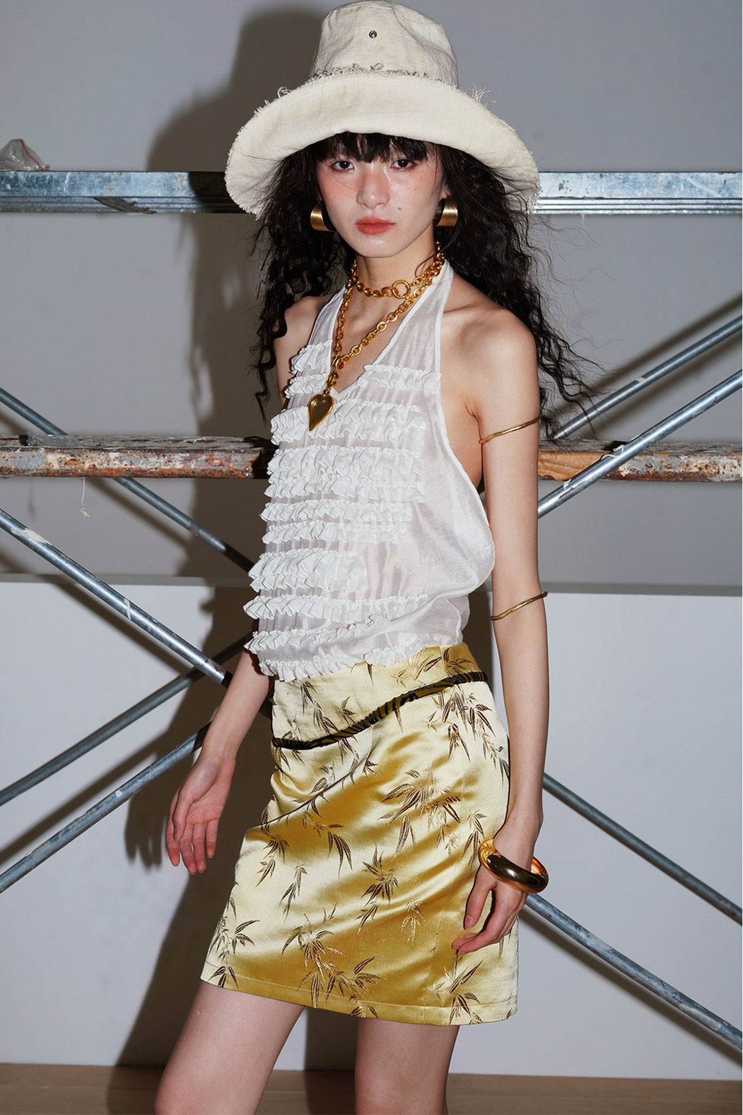 Bamboo Leaf Jacquard Skirt