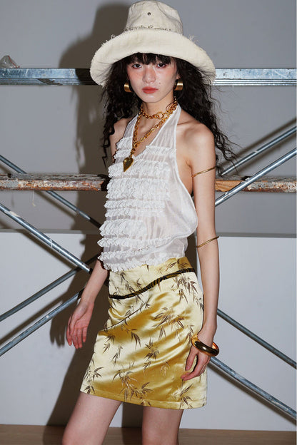Bamboo Leaf Jacquard Skirt