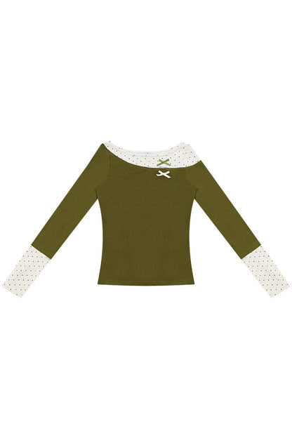 Haut en maille à pois d’automne