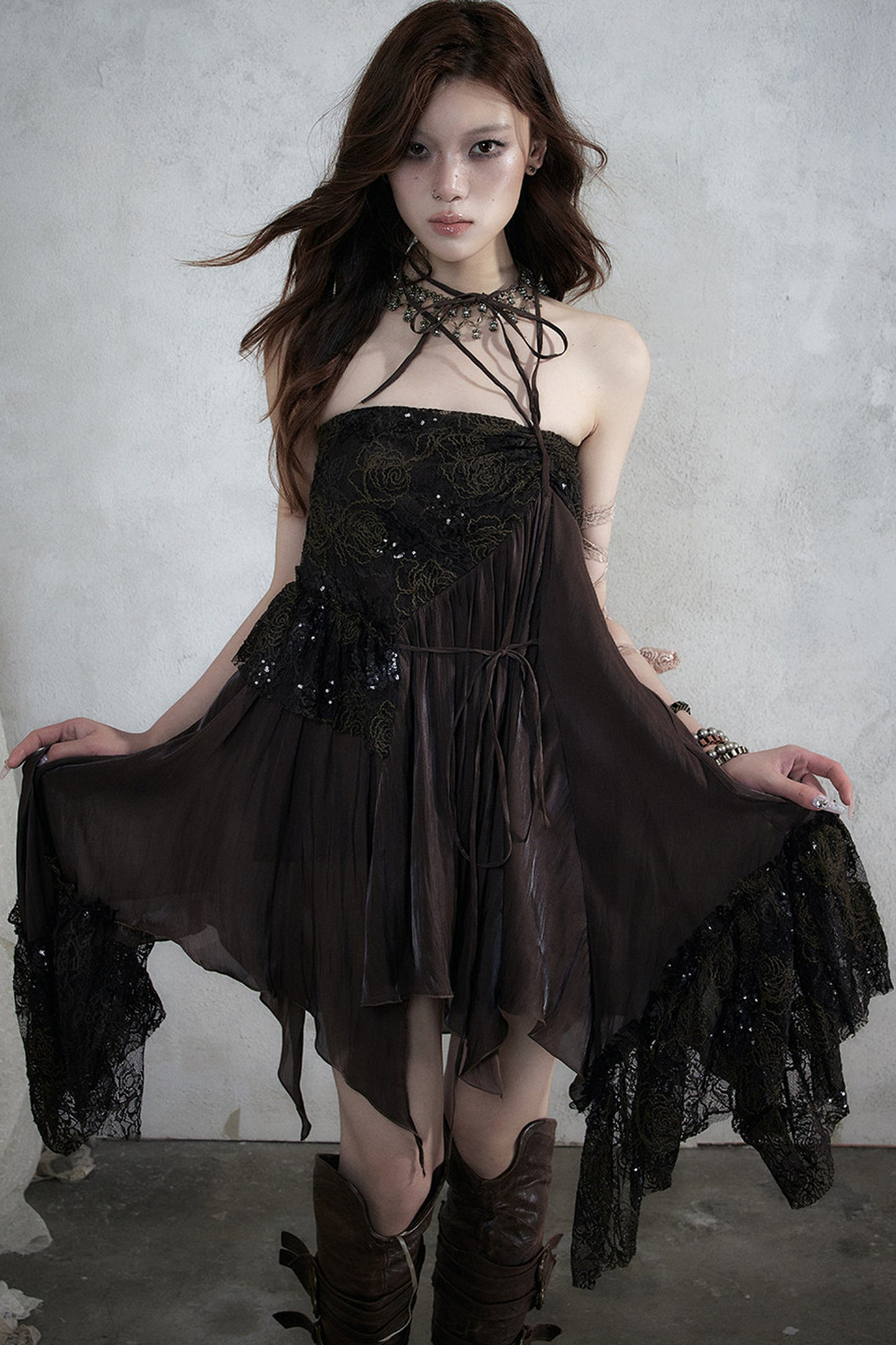 Romantic Lace Chiffon Skirt