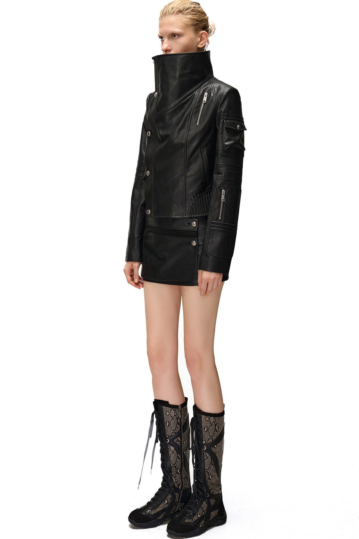Shadow Catching Motorcycle PU Leather Jacket