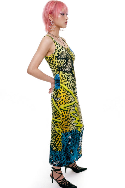 Retro Leopard Print Tank Dress