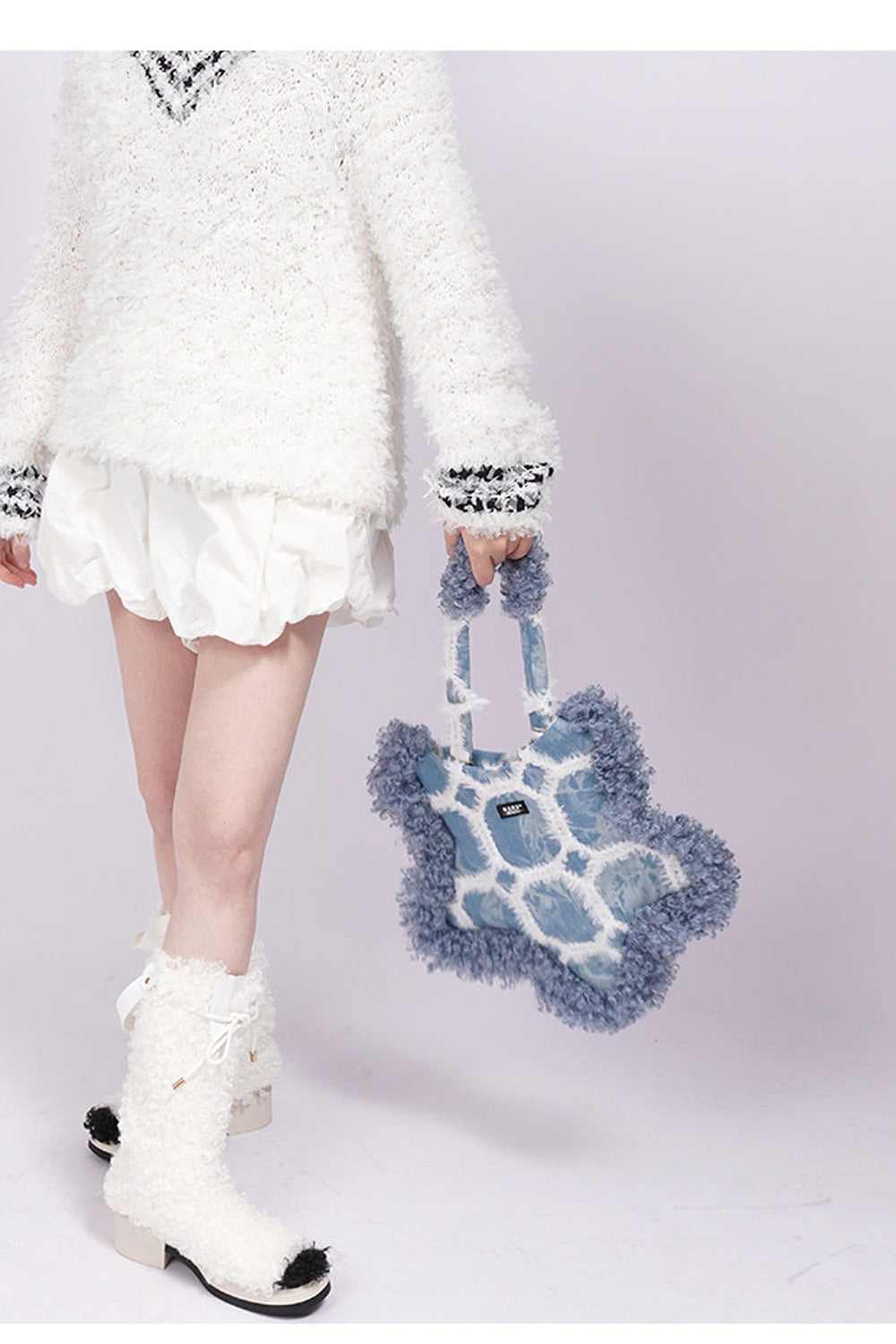 Borsa sottobraccio rétro in denim