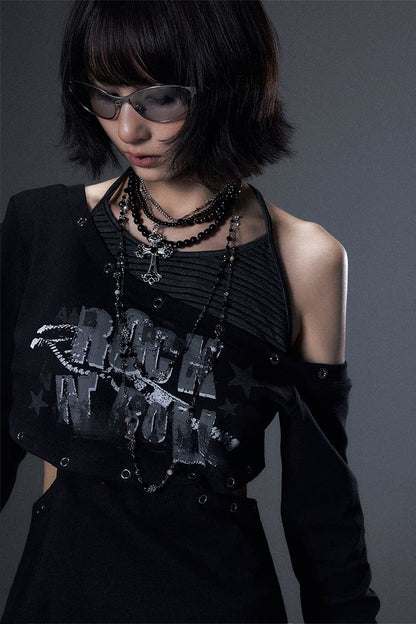 Cut-Out Asymmetrical Rock T-Shirt