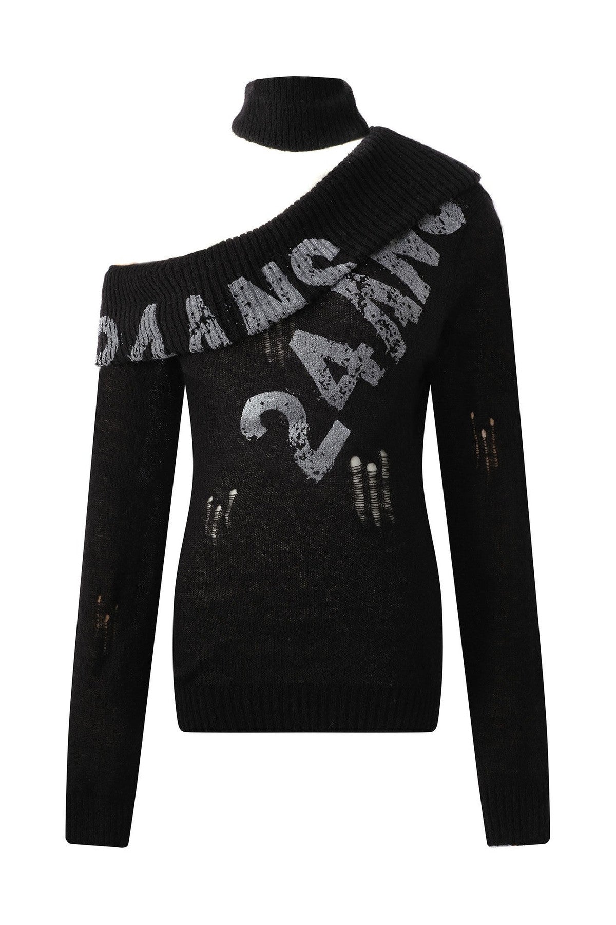Worn Rubber Print Knit Top