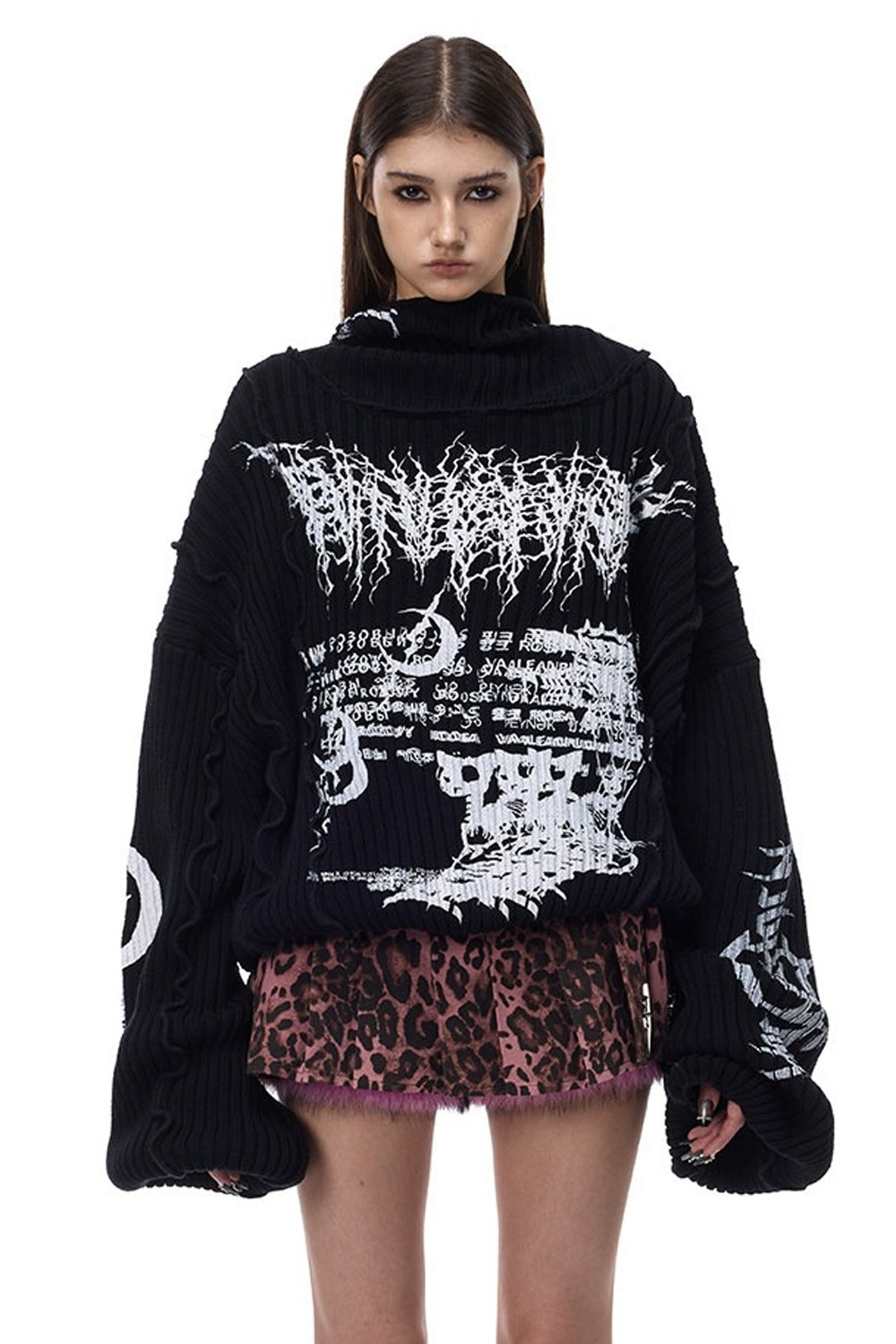 Y2K Patchwork Hooded Knit Hoodie