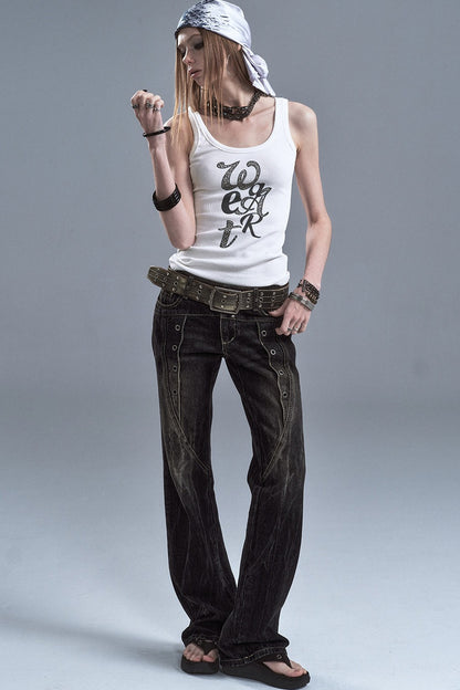 Leopardenmuster-Retro-Stretch-Tanktop