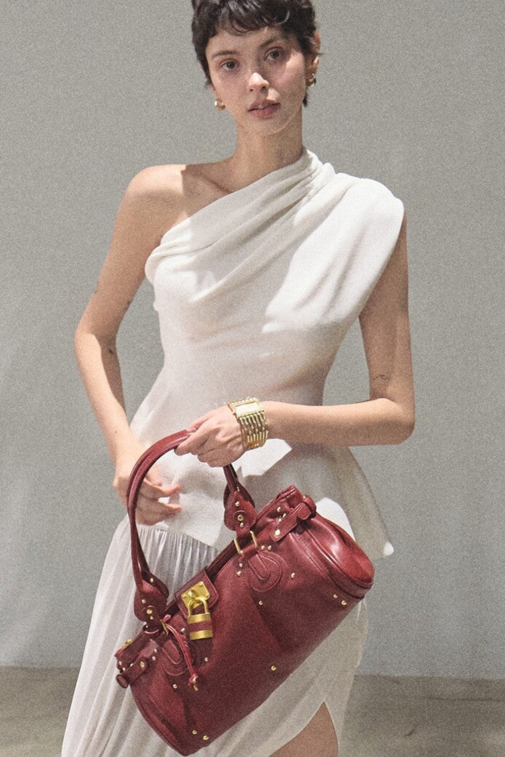 White Asymmetrical Lyocell Top