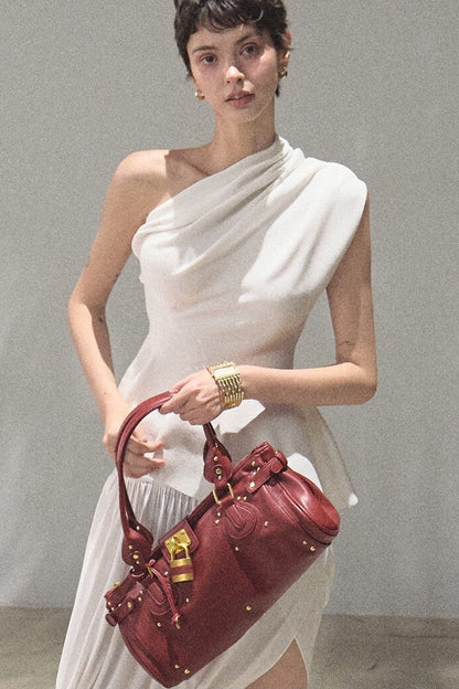 White Asymmetrical Lyocell Top