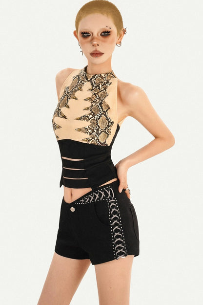 Retro Snake Print Tank Top