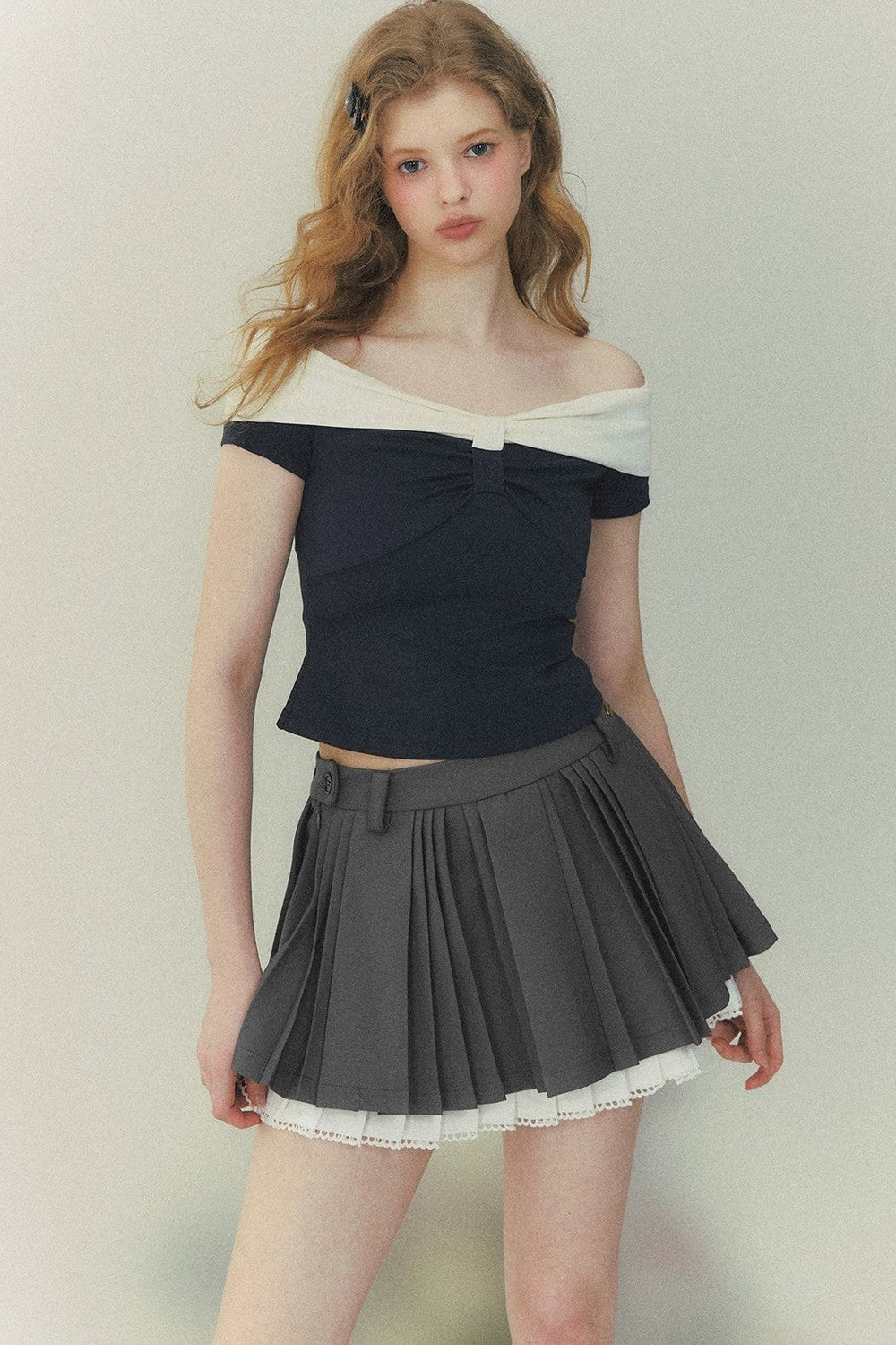 Retro Fake Two-Piece Knit Top