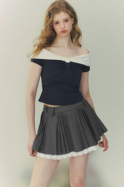 Retro Fake Two-Piece Knit Top