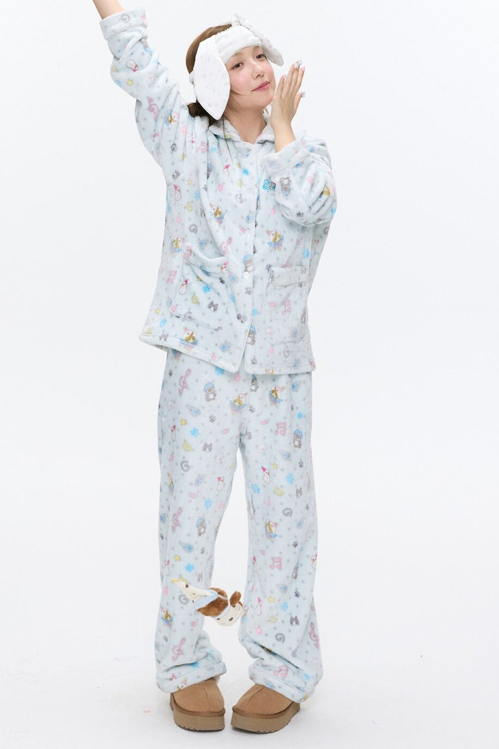Octopus Print Flannel Pajama Set