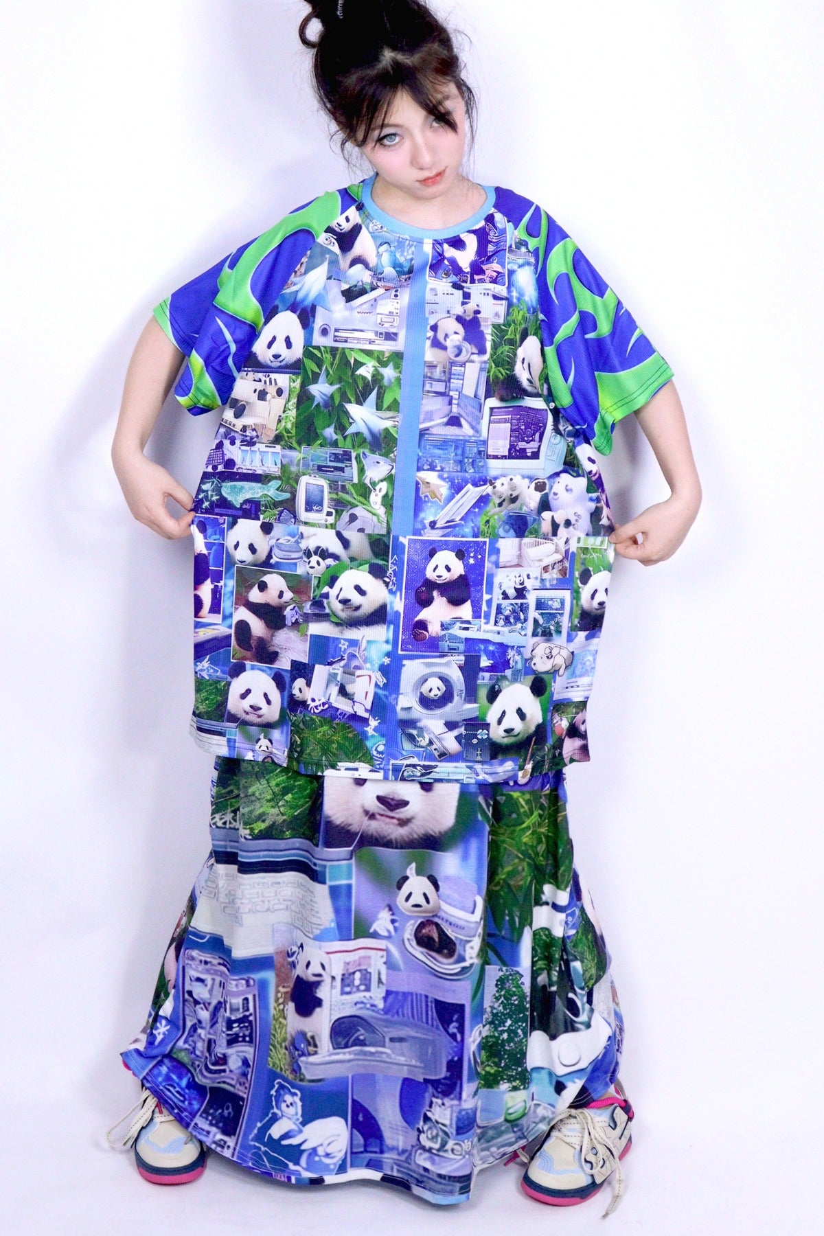 Panda Print Spaghetti Strap Dress
