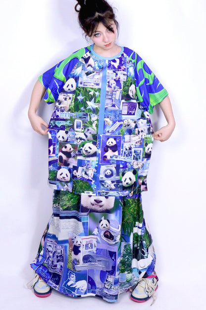 Panda Print Spaghetti Strap Dress